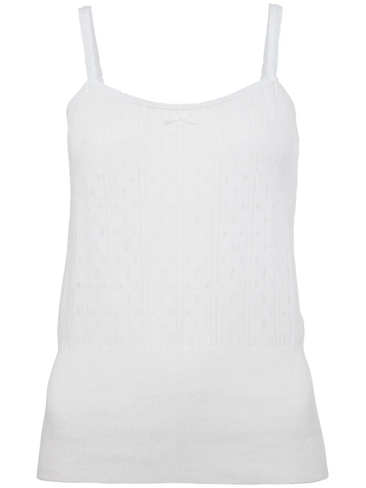 Logo-Embroidered Pointelle Top