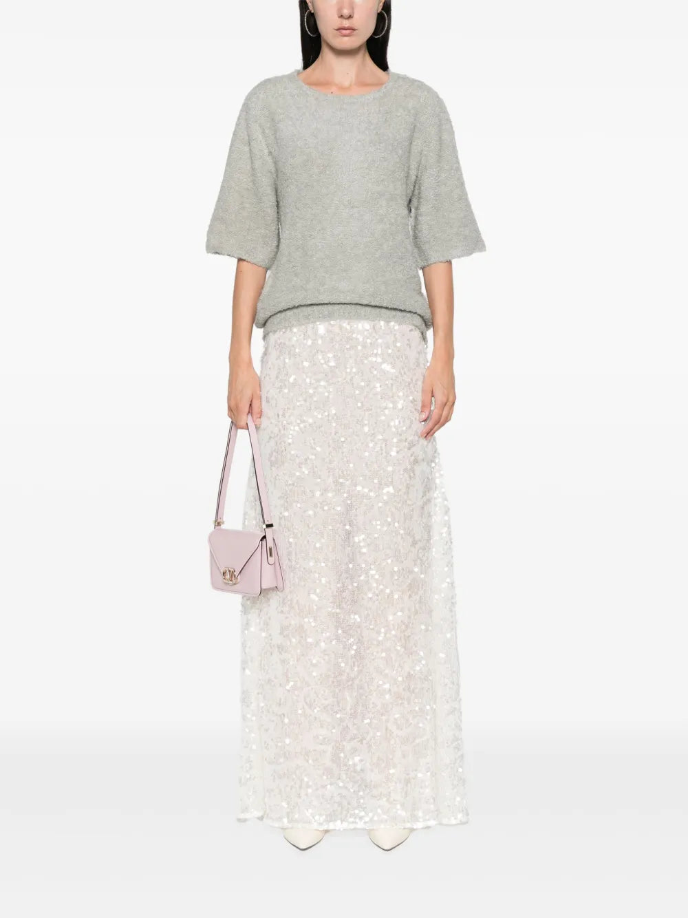 Sequinned Tulle Midi Skirt