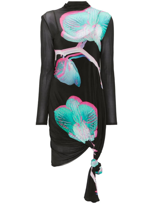 Logo-Charm Midi Dress