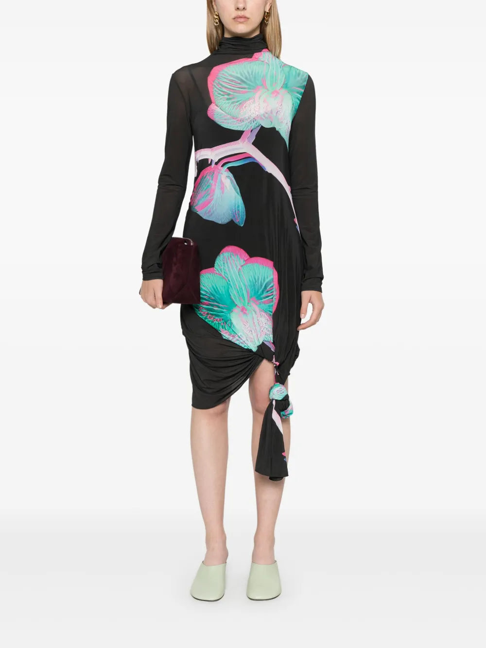 Logo-Charm Midi Dress