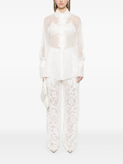 Broderie-Lace Cargo Trousers