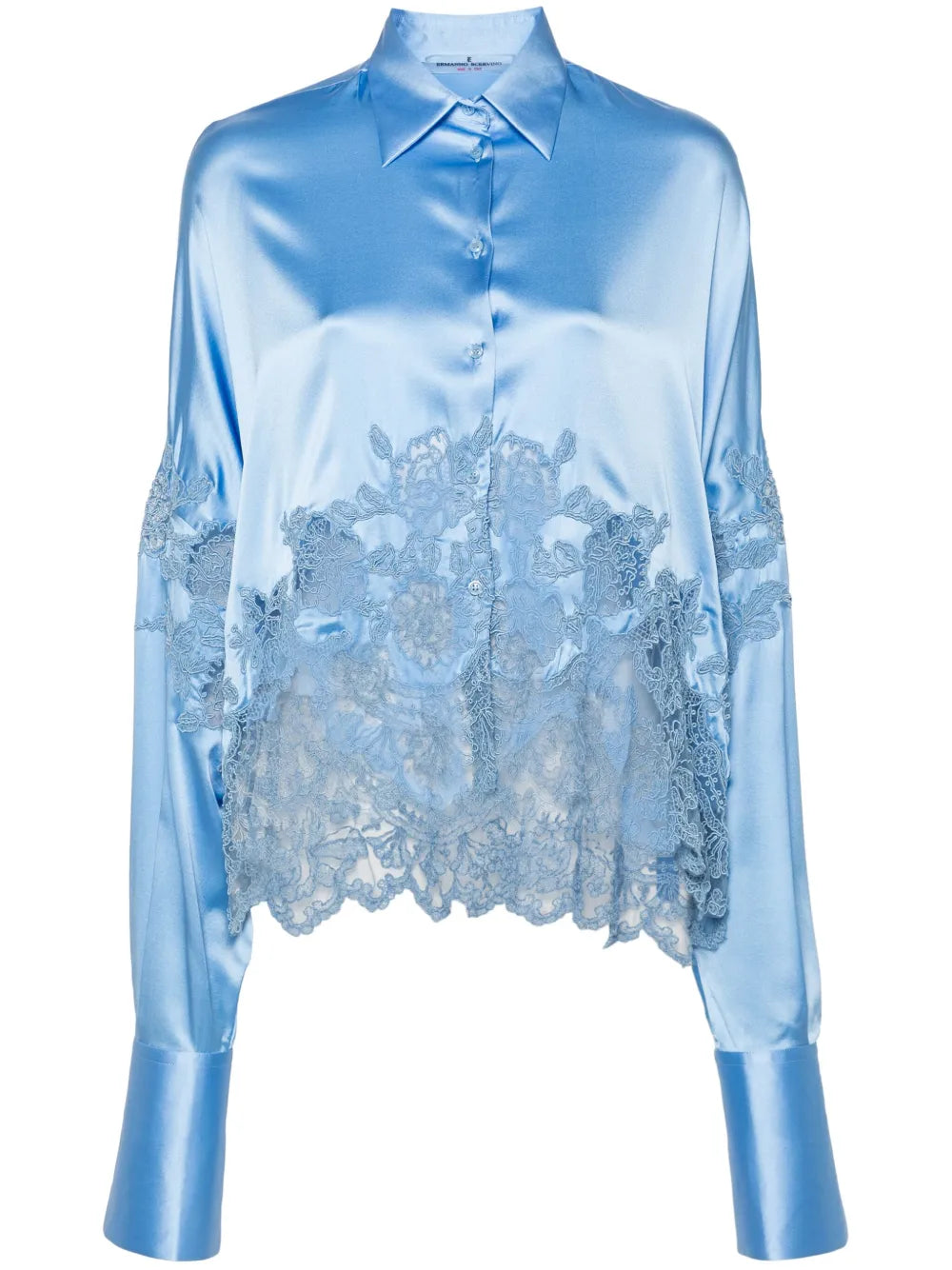 Lace-Panelling Shirt