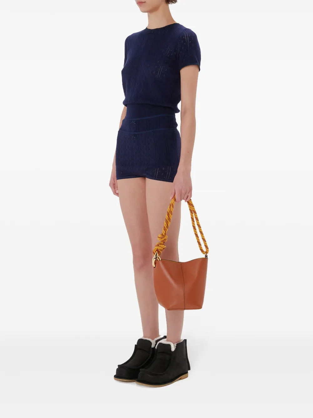 Double-Layer Pointelle Shorts