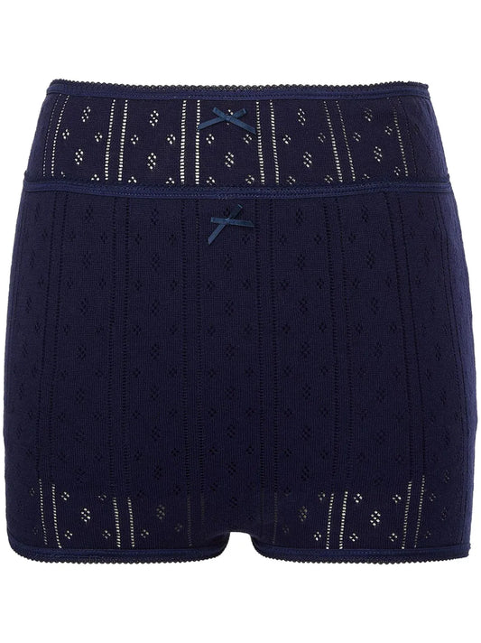 Double-Layer Pointelle Shorts