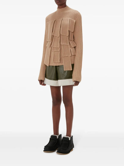 Panelled Ribbed Jumper
