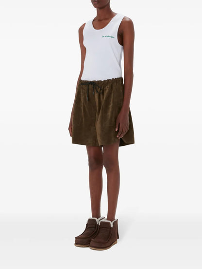 Drawstring Leather Shorts