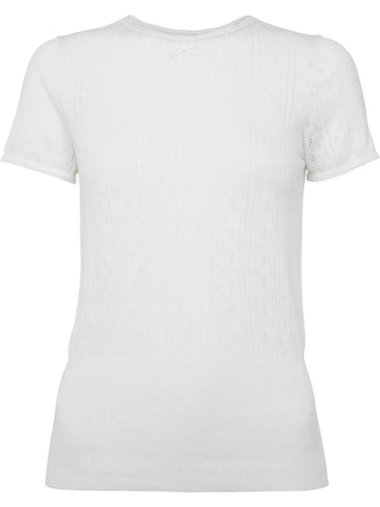 Pointelle Cap-Sleeve Top