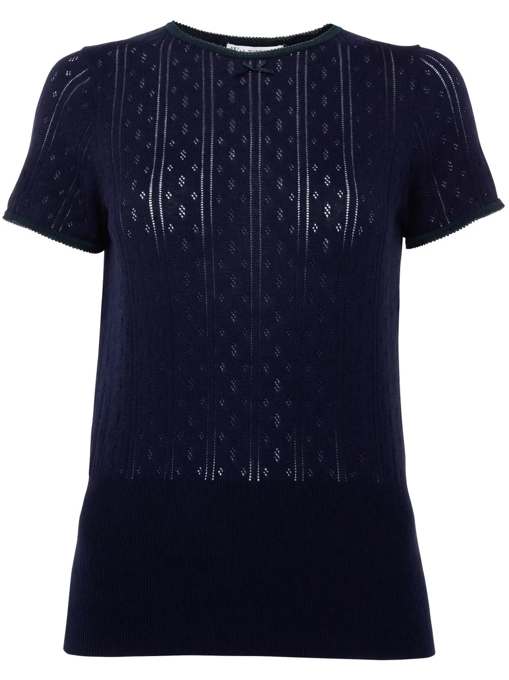 Logo-Embroidered Pointelle Top