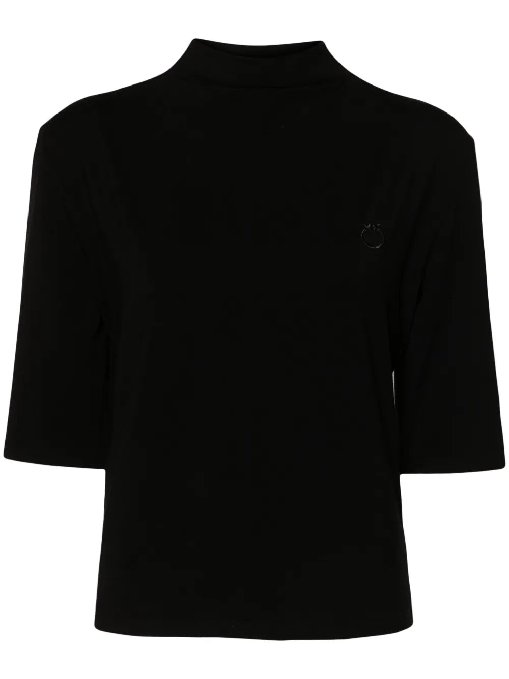 Logo-Embroidered Mock-Neck T-Shirt
