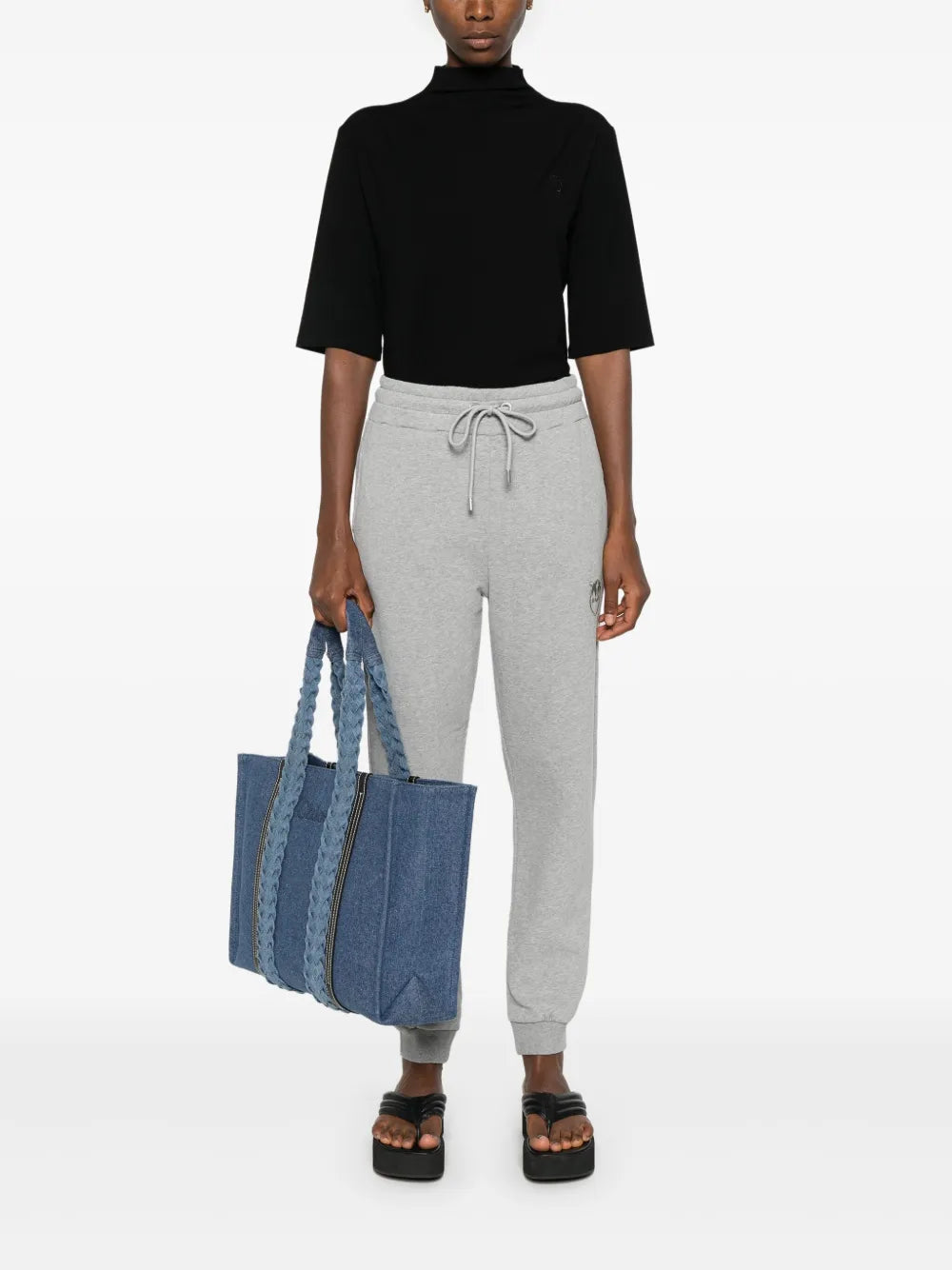 Logo-Embroidered Mock-Neck T-Shirt