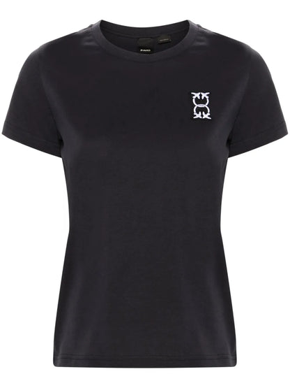 Love Birds Embroidery Cotton T-Shirt