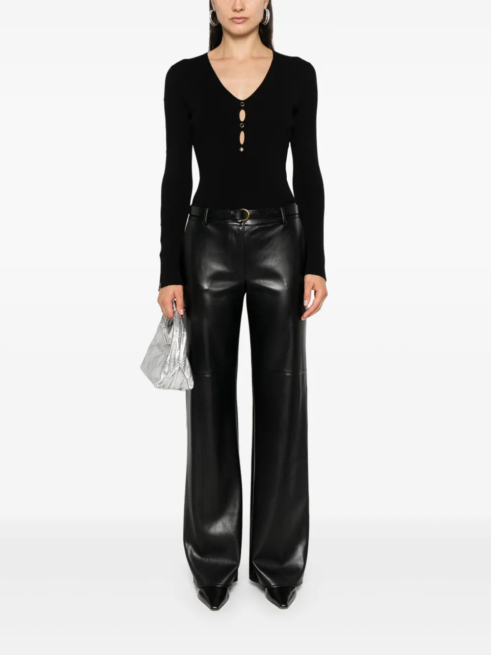 Crystal-Embellished Ribbed Top
