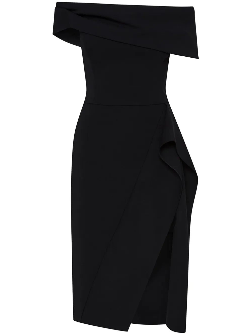 Ribbon-Detailed Off-Shoulder Cocktail Dress
