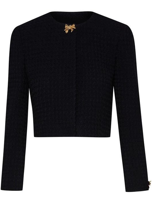 Bow Button Tweed Jacket