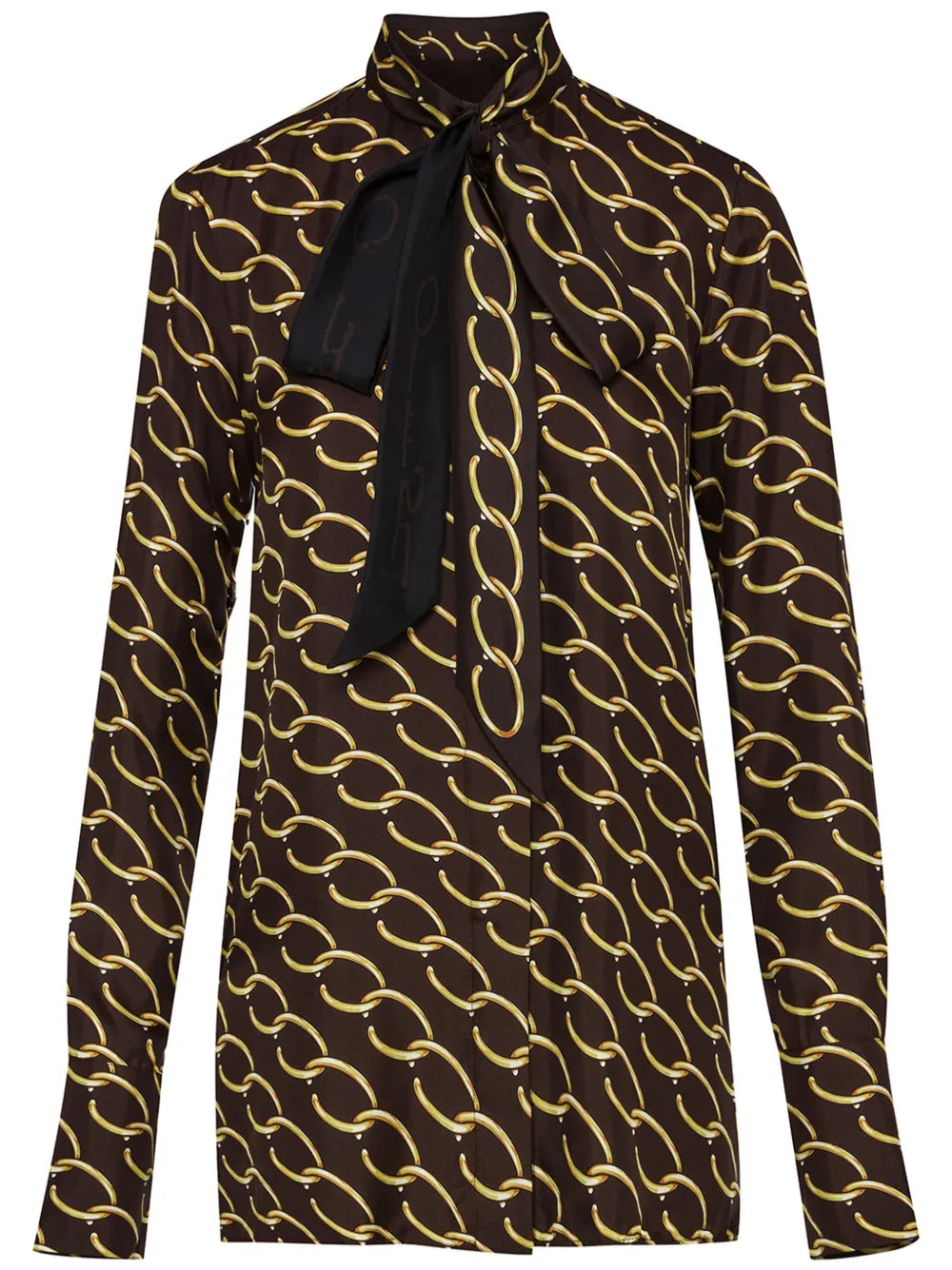 Oscar Chain-Link Silk Twill Blouse