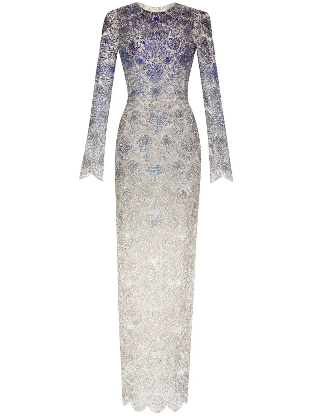 Ombré Crystal-Embroidered Gown