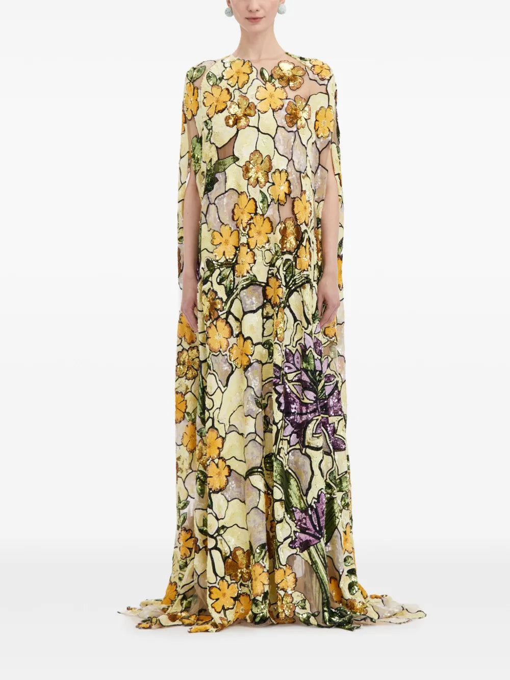 Art Nouveau Sequin-Embroidered Kaftan