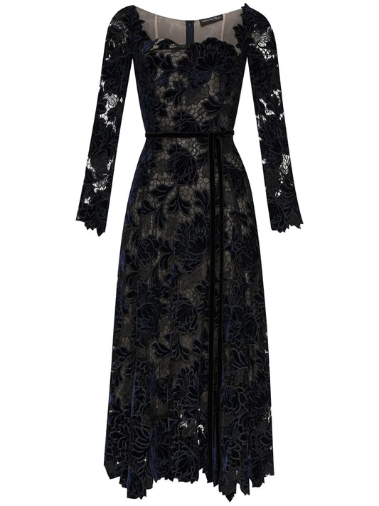Peony Velvet Guipure Dress