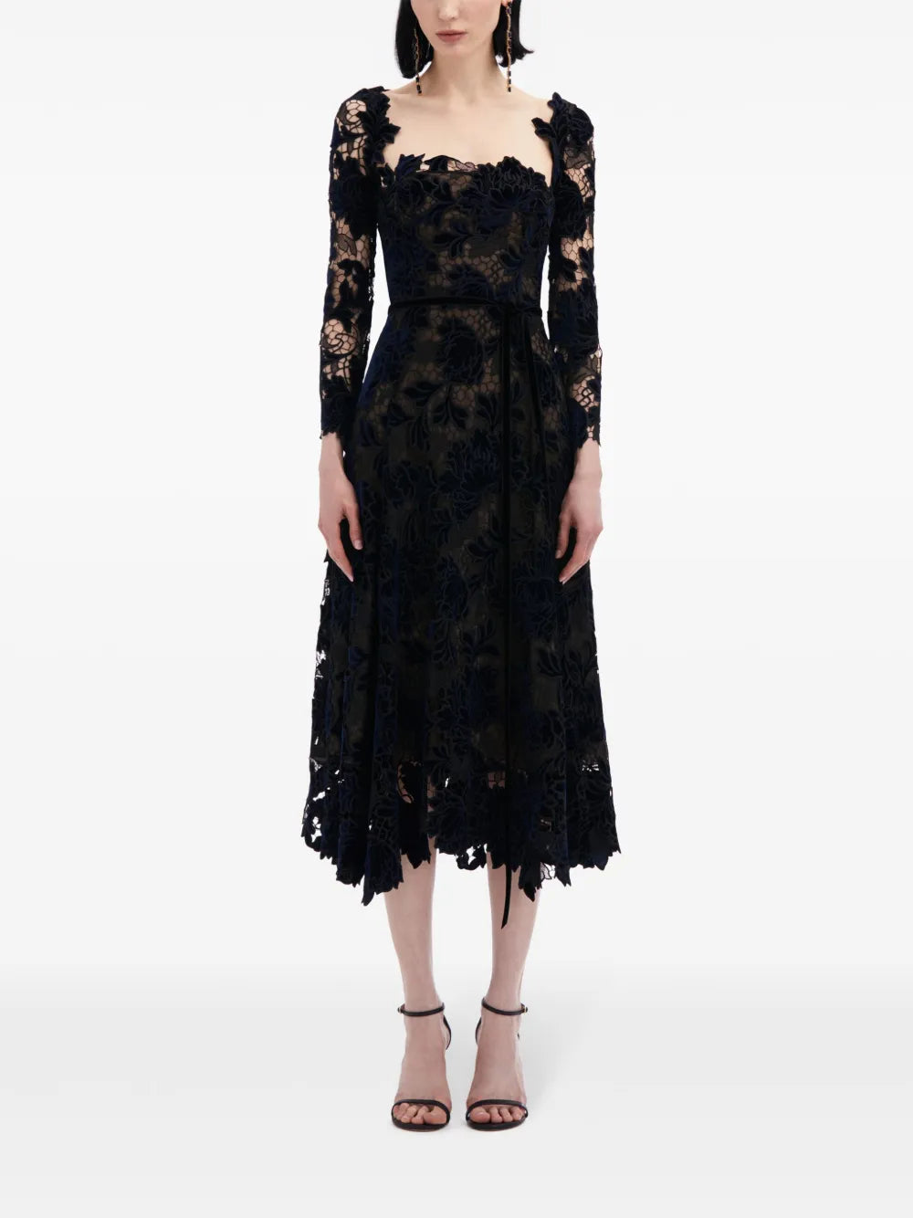 Peony Velvet Guipure Dress