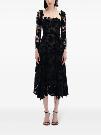 Peony Velvet Guipure Dress