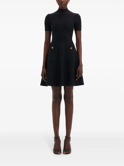 O Flower Knit Mini Dress