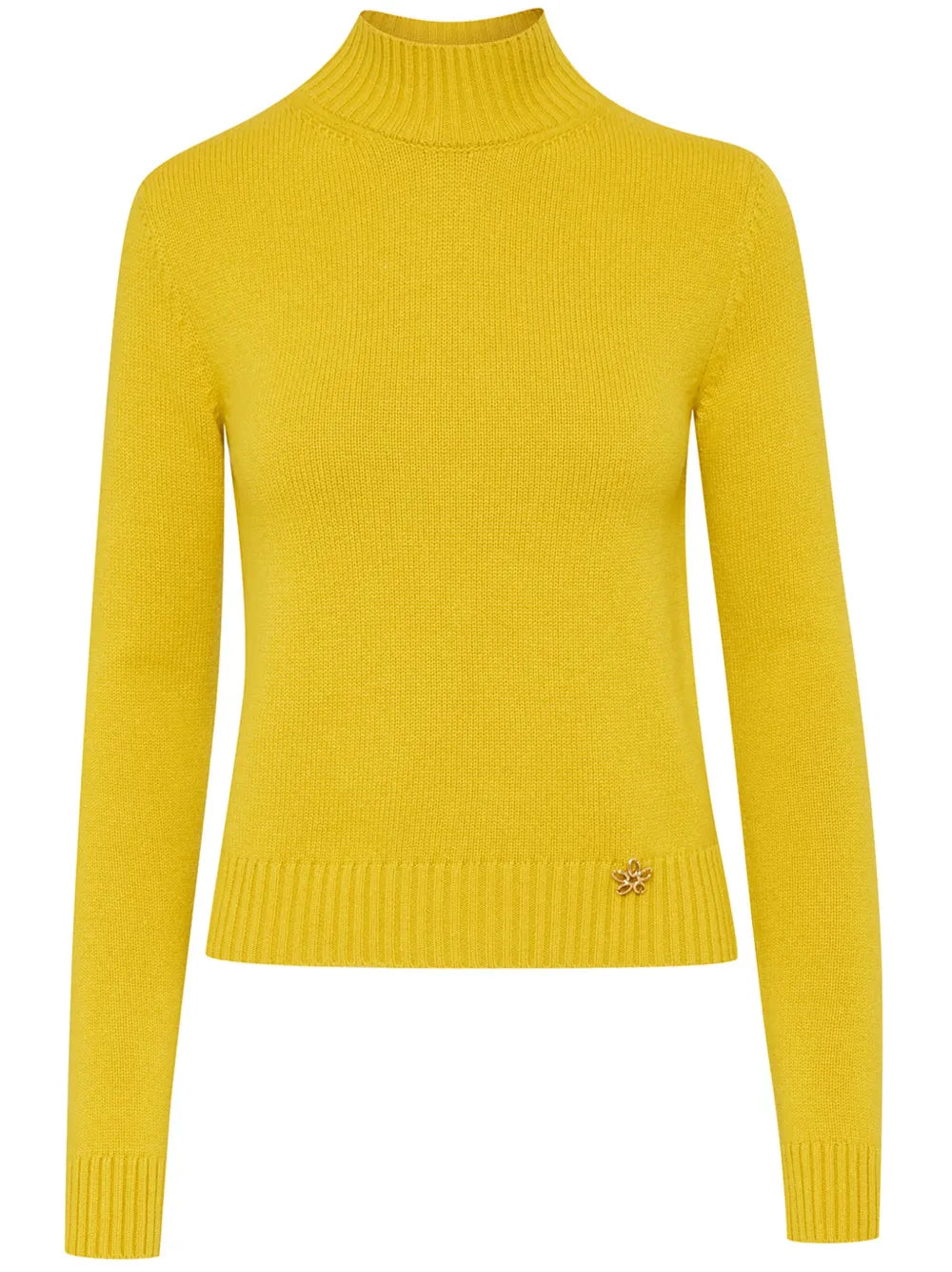 O Flower Mock-Neck Cashmere Jumper