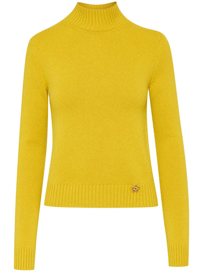 O Flower Mock-Neck Cashmere Jumper