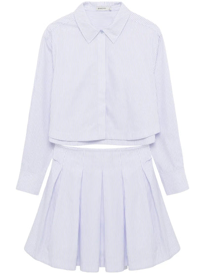 Callas Pinstripe-Print Poplin Dress