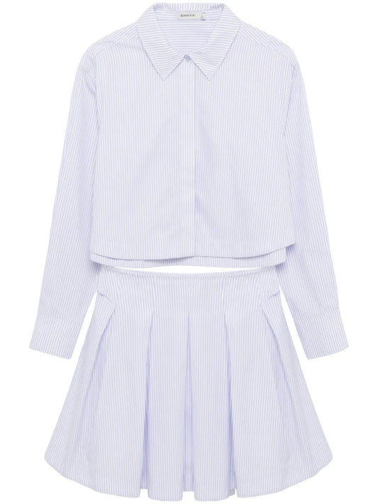 Callas Pinstripe-Print Poplin Dress