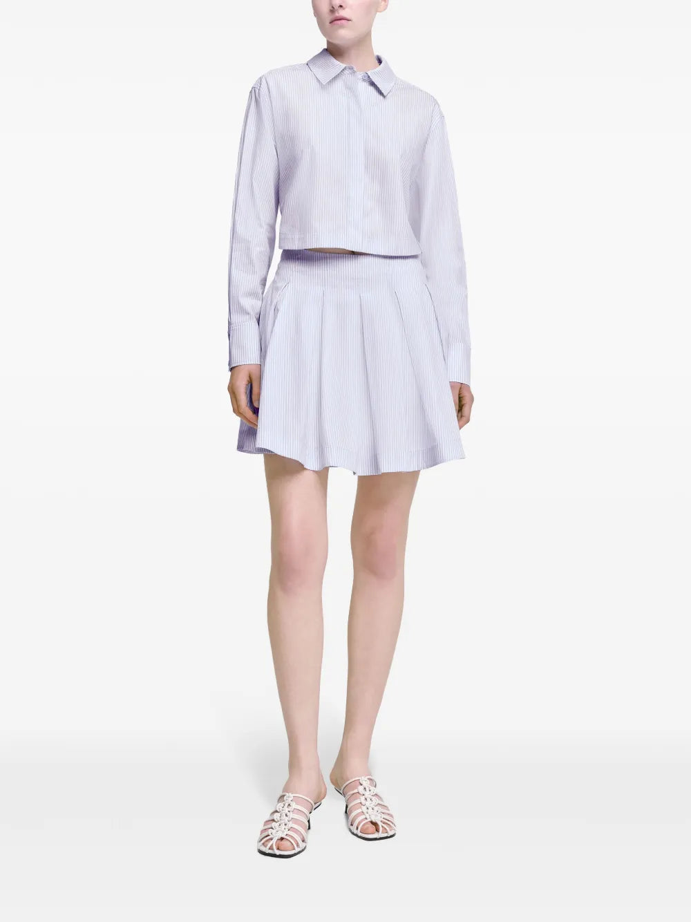 Callas Pinstripe-Print Poplin Dress