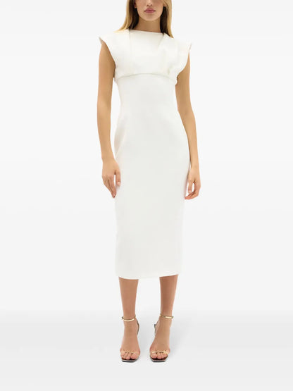 Maggie Draped-Detailed Midi Dress