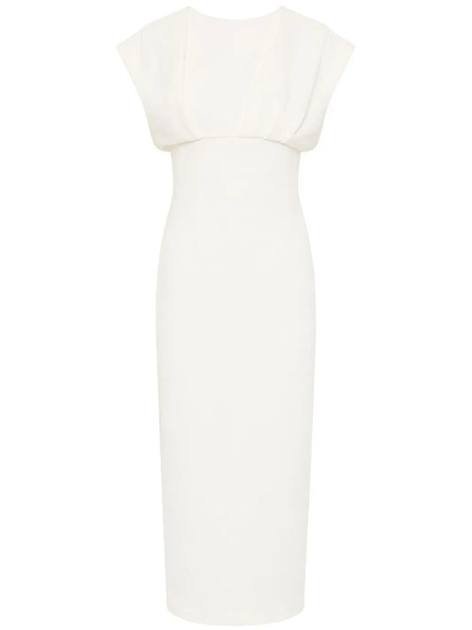 Maggie Draped-Detailed Midi Dress
