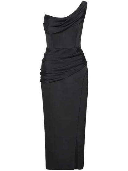 Duke Draped-Detailed Midi Dress