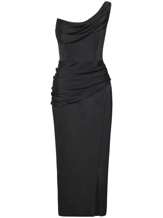 Duke Draped-Detailed Midi Dress