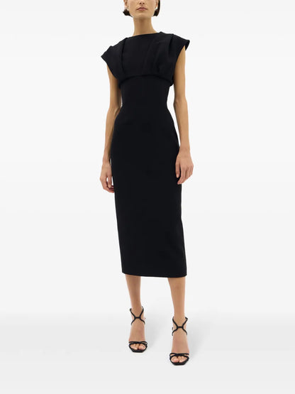 Maggie Draped-Detailed Midi Dress