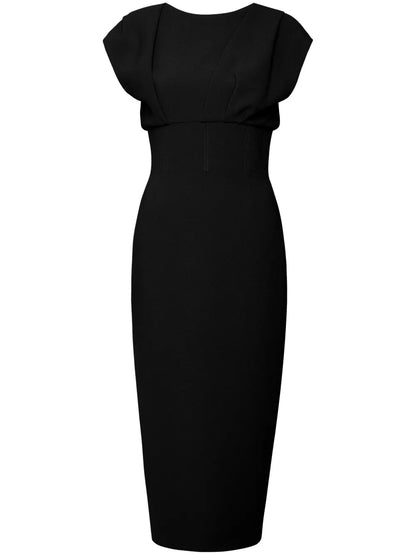 Maggie Draped-Detailed Midi Dress
