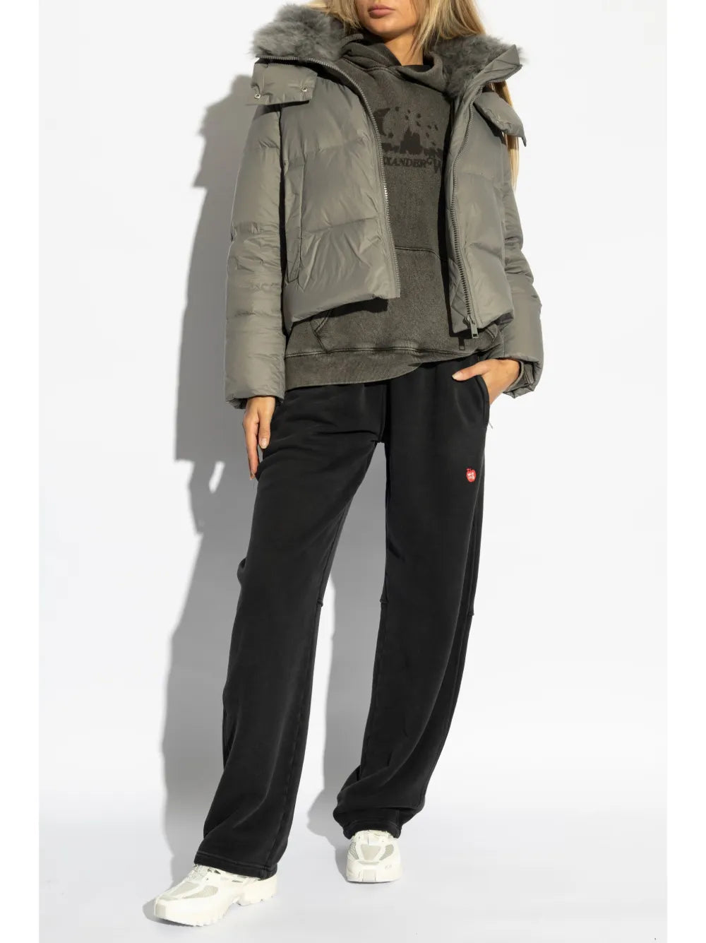 Shearling-Collar Padded Jacket