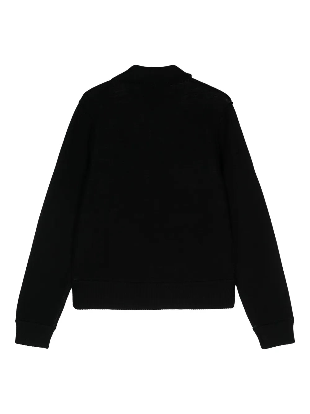 Buttoned Fine-Ribbed Cardigan