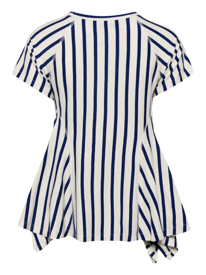 Stripe Flared Hem T-Shirt