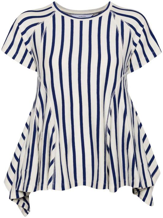 Stripe Flared Hem T-Shirt