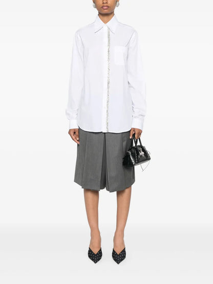 Rhinestone-Embellished Cotton Shirt
