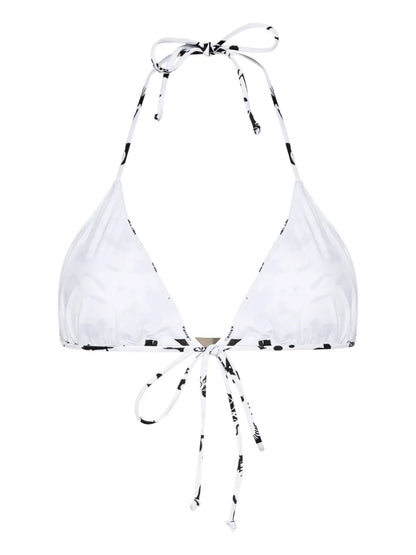 Fish And Mermaid-Print Bikini Top
