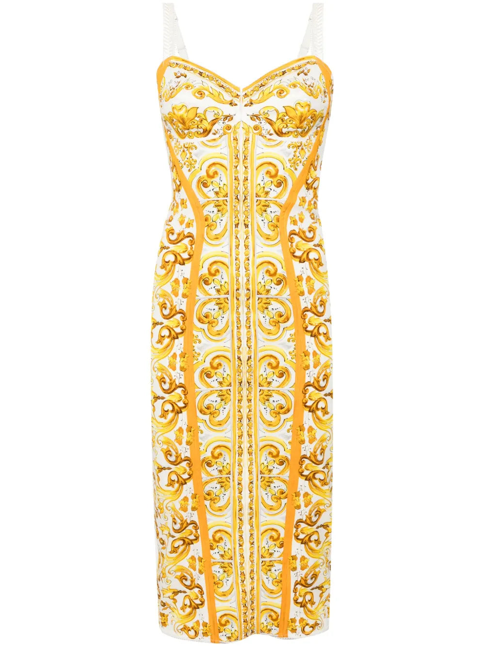 Majolica-Print Corset Dress