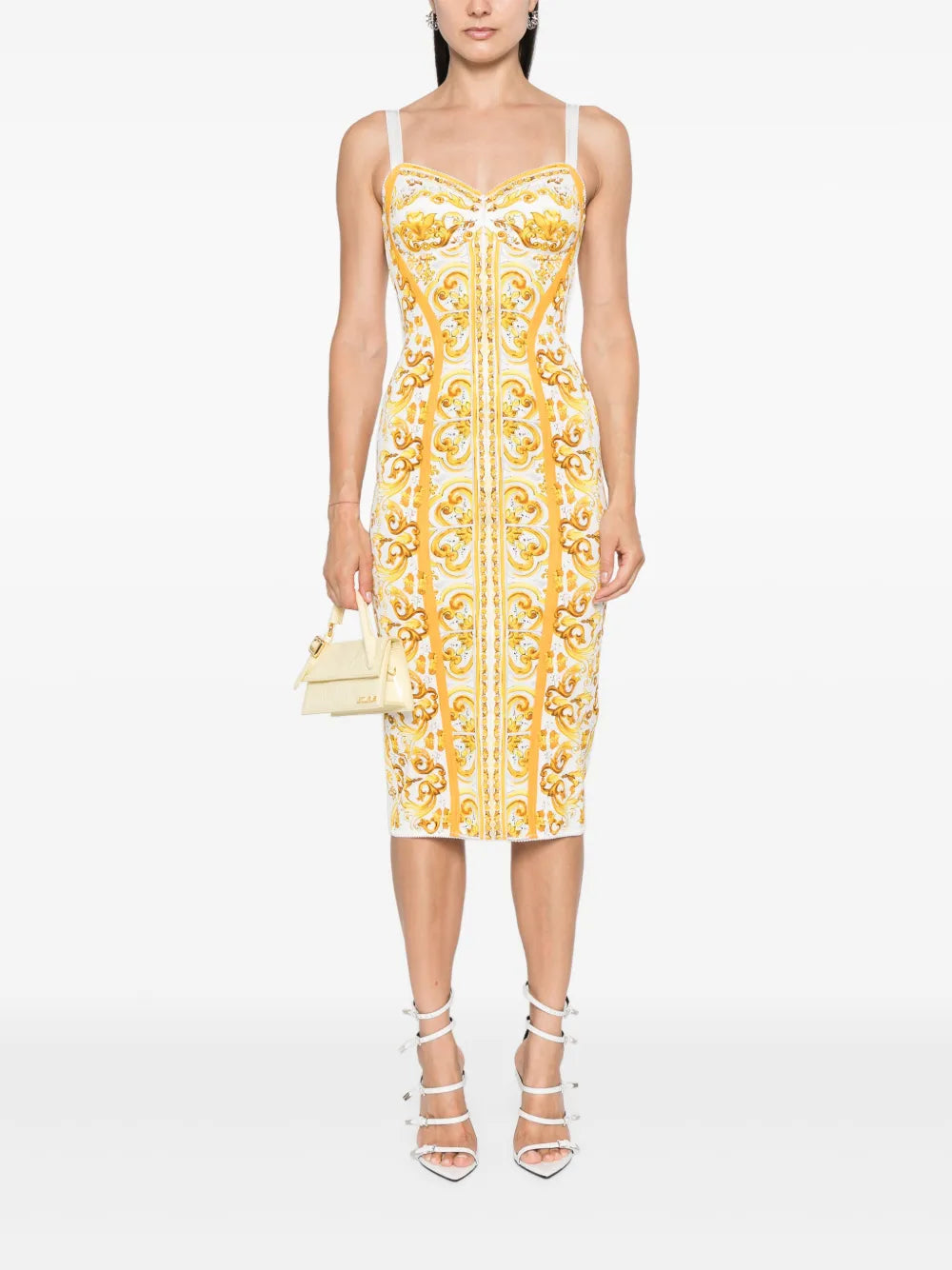 Majolica-Print Corset Dress