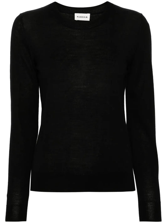 Fine-Knit Wool Blend Jumper