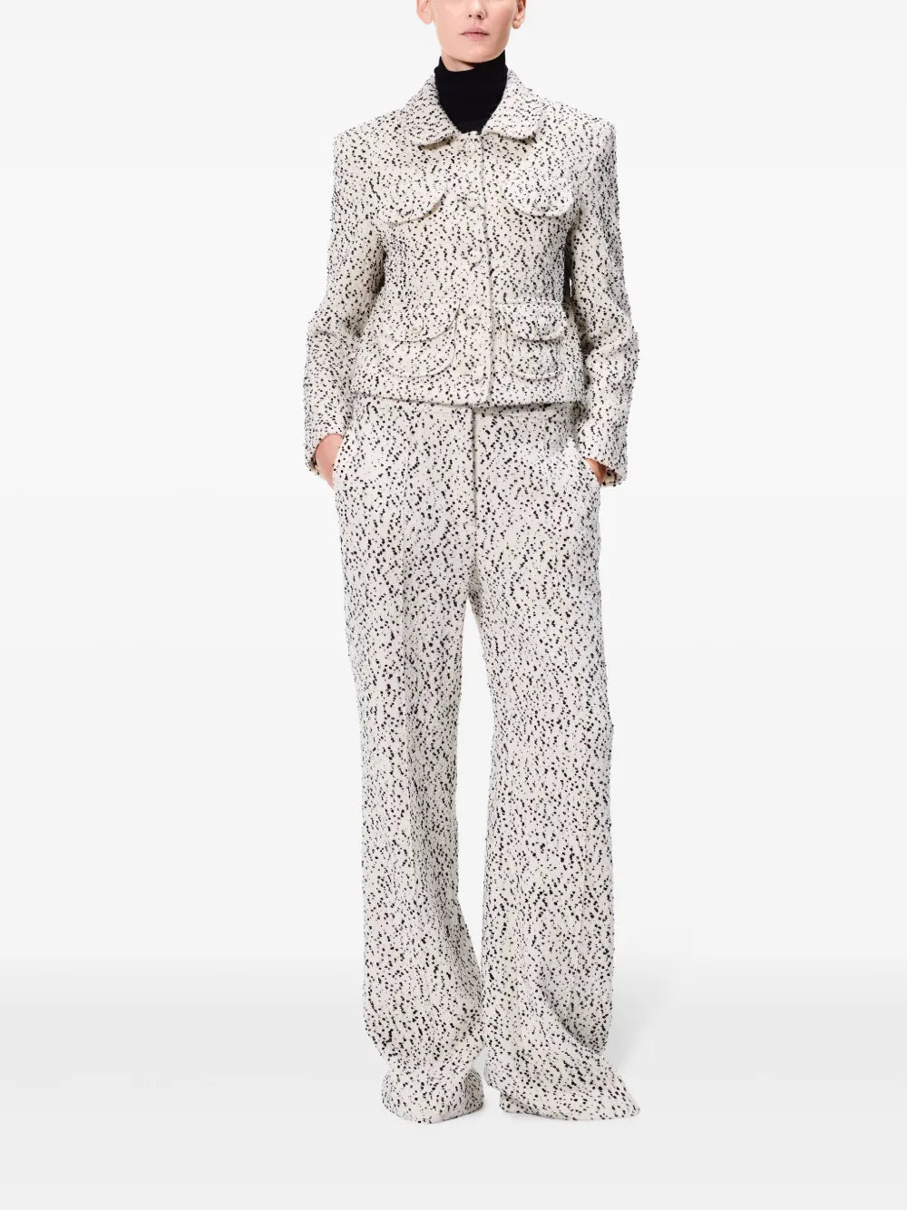 Animal-Pattern Tweed Trousers