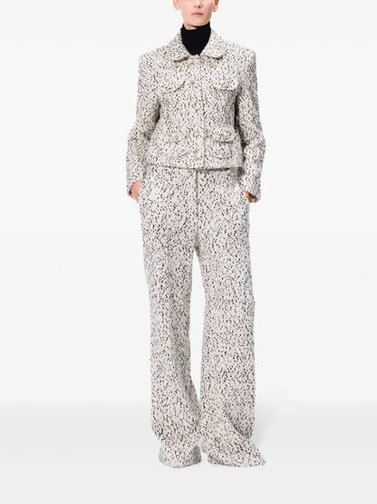 Animal-Pattern Tweed Trousers
