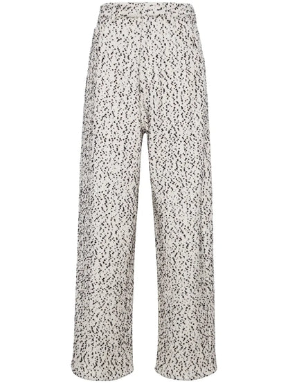 Animal-Pattern Tweed Trousers