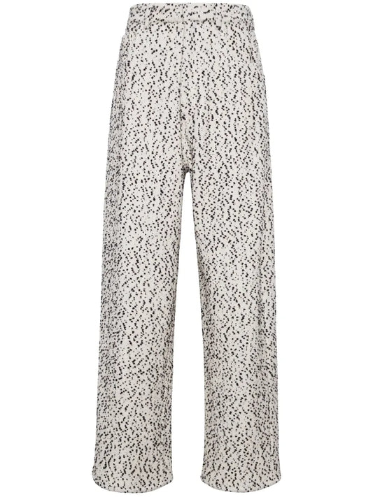 Animal-Pattern Tweed Trousers
