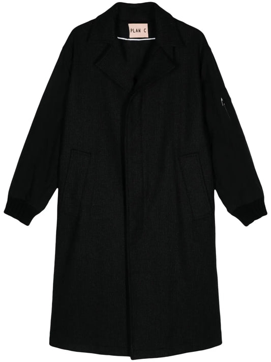 Panelled-Design Wool Coat